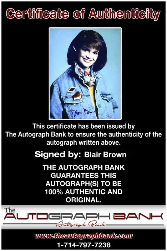 Blair Brown — Blair Brown signed celebrity 8x10 photo W/Cert Autograph 0038, image 2