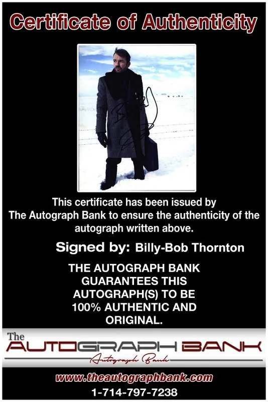 Billy-Bob Thornton — Billy-Bob Thornton signed celebrity 8x10 photo W/Cert Autograph 0058, изображение 2