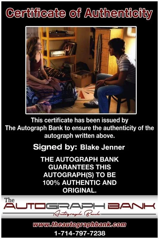 Blake Jenner — Blake Jenner signed celebrity 8x10 photo W/Cert Autograph 0002, изображение 2