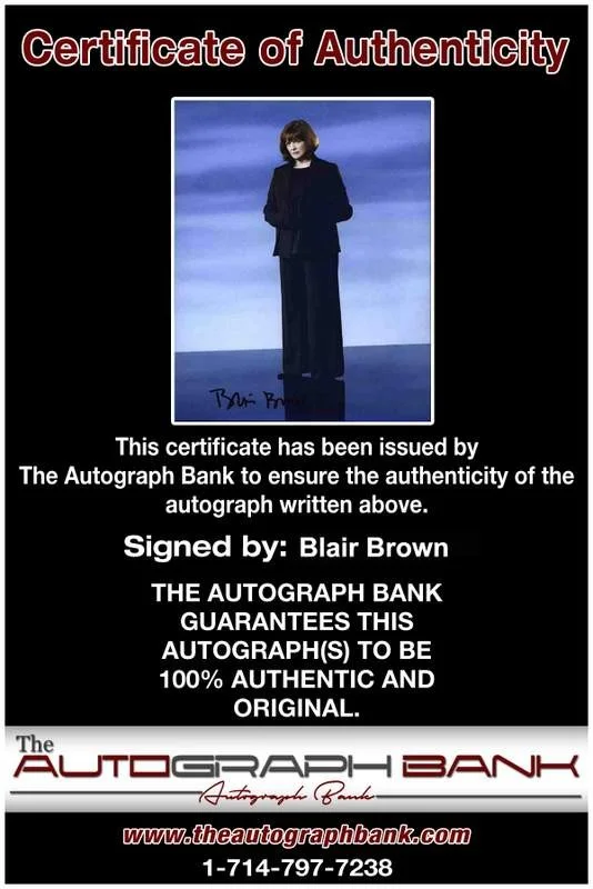 Blair Brown — Blair Brown signed celebrity 8x10 photo W/Cert Autograph 0037, изображение 2