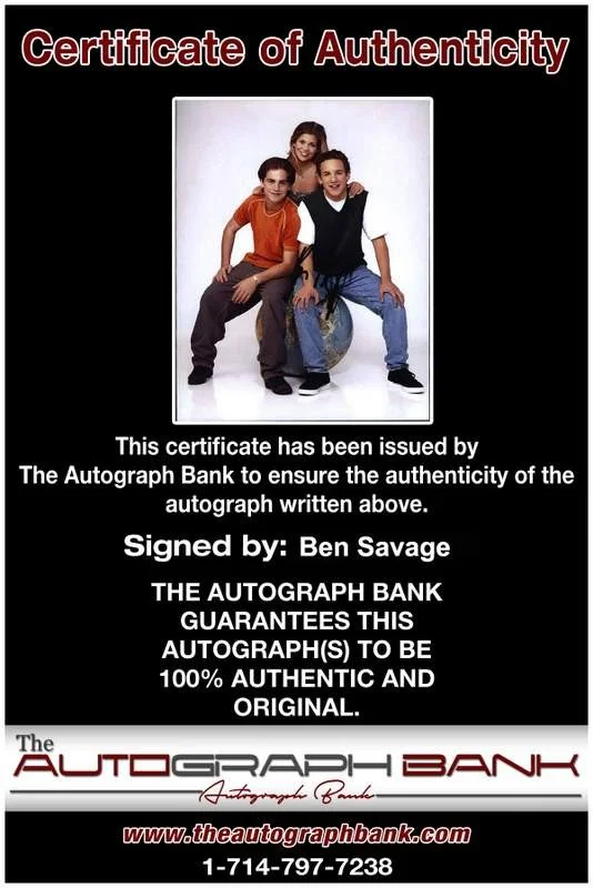 Ben Savage — Ben Savage signed celebrity 8x10 photo W/Cert Autograph 0050, изображение 2