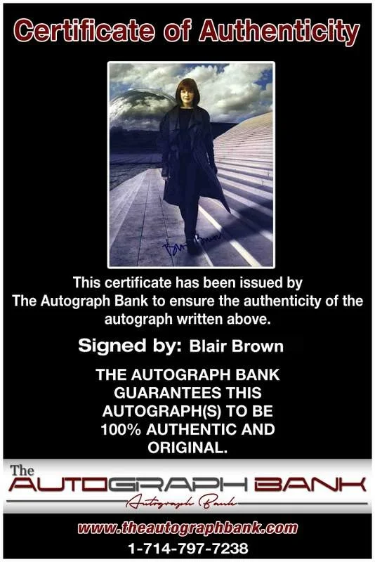 Blair Brown — Blair Brown signed celebrity 8x10 photo W/Cert Autograph 0039, image 2