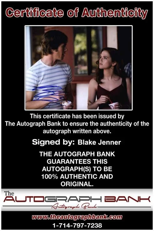 Blake Jenner — Blake Jenner signed celebrity 8x10 photo W/Cert Autograph 0001, изображение 2