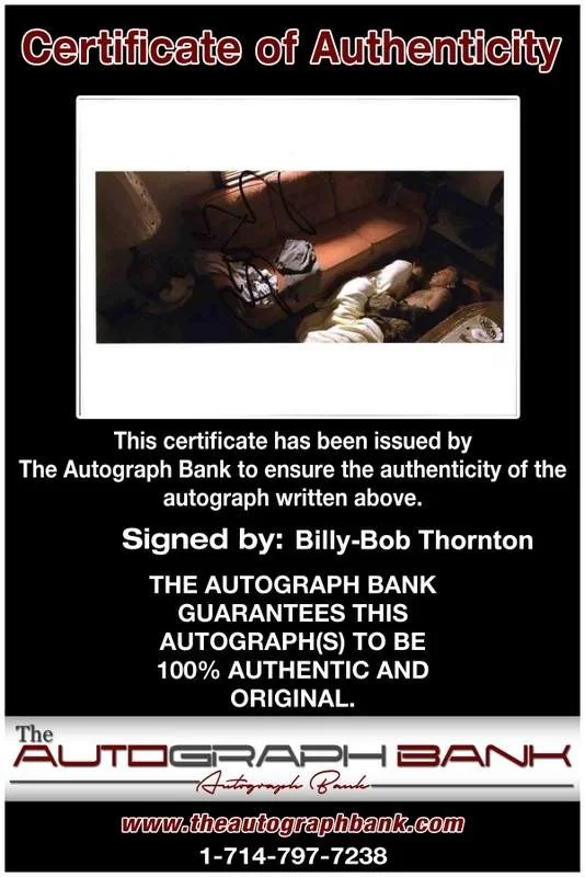 Billy-Bob Thornton — Billy-Bob Thornton signed celebrity 8x10 photo W/Cert Autograph 0026, изображение 2