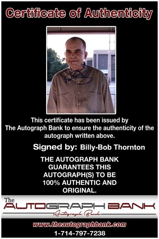 Billy-Bob Thornton — Billy-Bob Thornton signed celebrity 8x10 photo W/Cert Autograph 0057, image 2