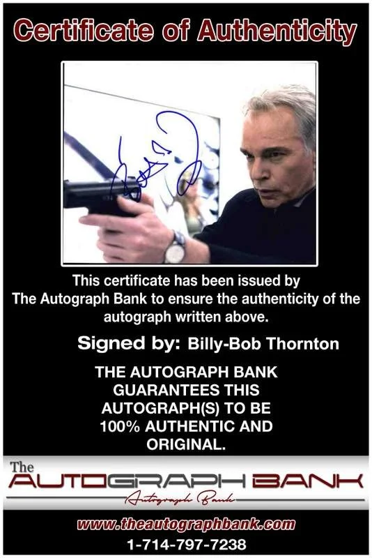 Billy-Bob Thornton — Billy-Bob Thornton signed celebrity 8x10 photo W/Cert Autograph 0027, image 2