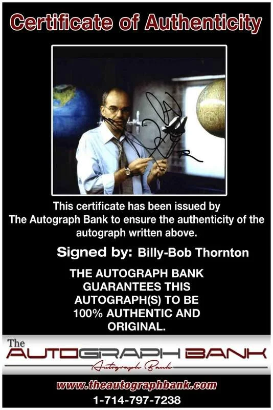 Billy-Bob Thornton — Billy-Bob Thornton signed celebrity 8x10 photo W/Cert Autograph 0029, изображение 2