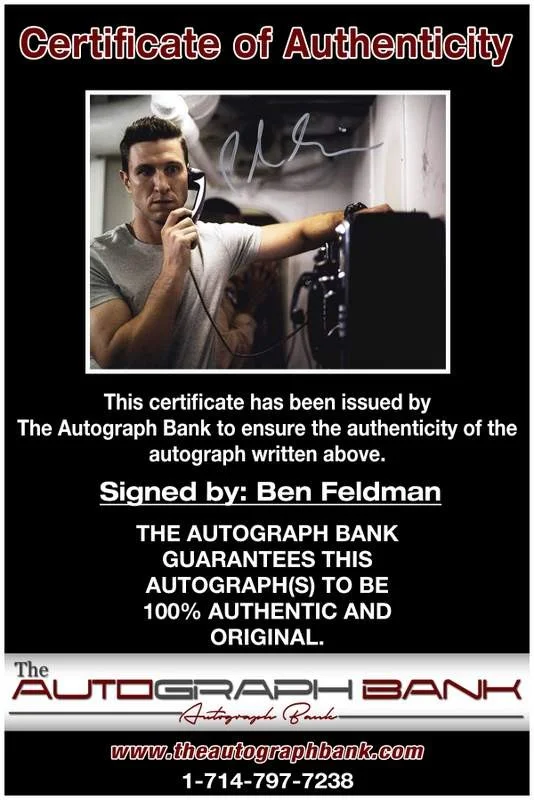 Ben Feldman — Ben Feldman authentic signed celebrity 8x10 photo W/Cert Autographed A0001, изображение 2