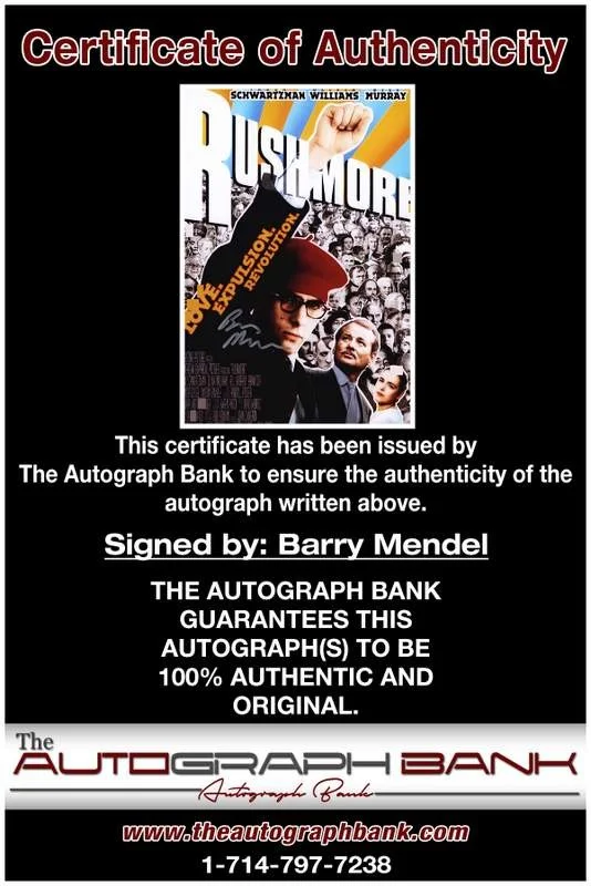 Barry Mendel — Barry Mendel authentic signed celebrity 8x10 photo W/Cert Autographed B0005, image 2
