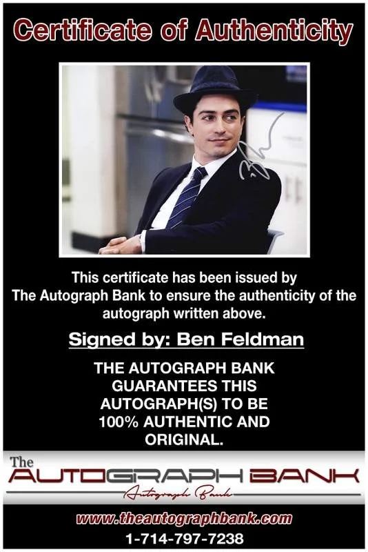 Ben Feldman — Ben Feldman authentic signed celebrity 8x10 photo W/Cert Autographed A0004, изображение 2