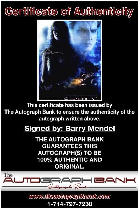 Barry Mendel — Barry Mendel authentic signed celebrity 8x10 photo W/Cert Autographed B0002, изображение 2
