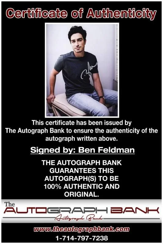 Ben Feldman — Ben Feldman authentic signed celebrity 8x10 photo W/Cert Autographed A0006, изображение 2