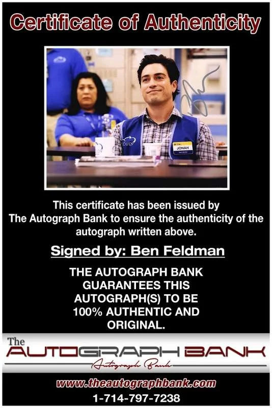 Ben Feldman — Ben Feldman authentic signed celebrity 8x10 photo W/Cert Autographed A0003, изображение 2