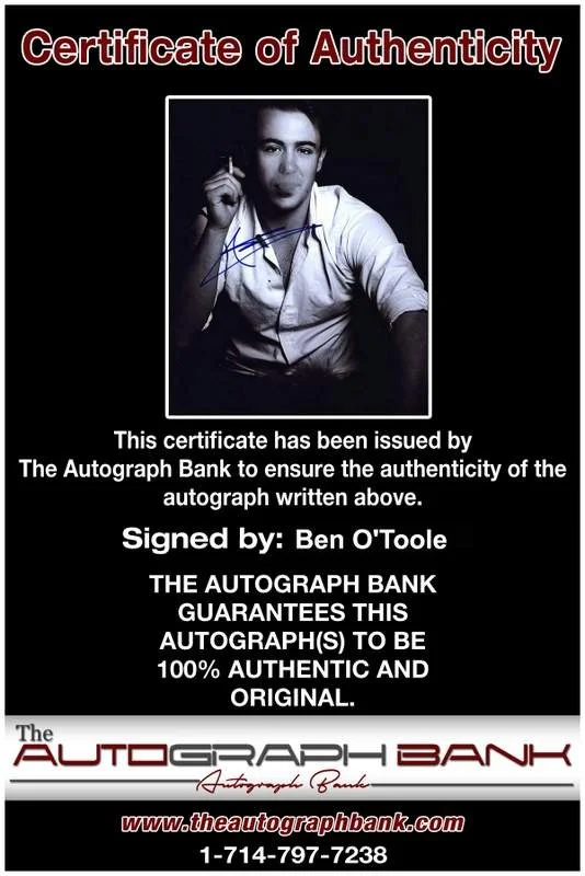 Ben O'toole — Ben O'toole signed celebrity 8x10 photo W/Cert Autograph 0048, изображение 2