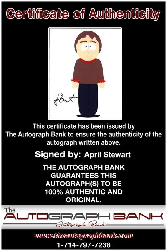 April Stewart — April Stewart signed celebrity 8x10 photo W/Cert Autograph 0033, image 2