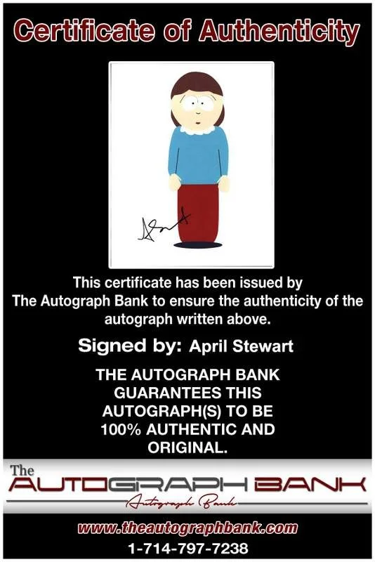 April Stewart — April Stewart signed celebrity 8x10 photo W/Cert Autograph 0034, image 2