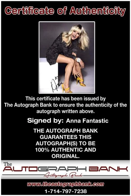 Anna Fantastic — Anna Fantastic signed celebrity 8x10 photo W/Cert Autograph 0027, изображение 2