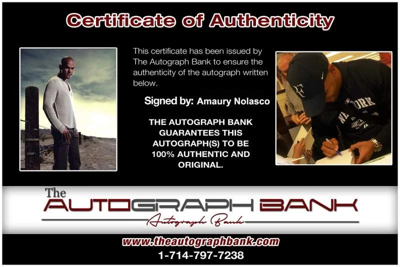 Amaury Nolasco — Amaury Nolasco signed celebrity 8x10 photo W/Cert Autograph 0019, изображение 2