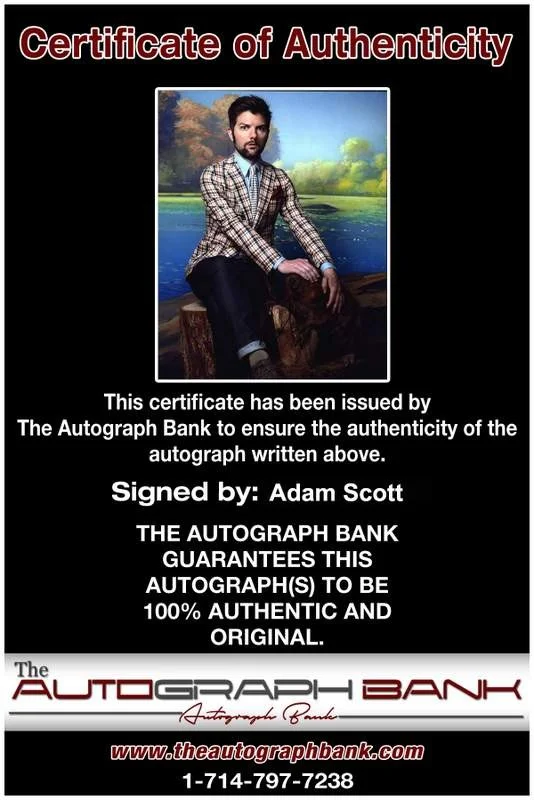Adam Scott — Adam Scott signed celebrity 8x10 photo W/Cert Autograph 0007, изображение 2