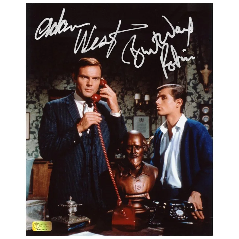 BATMAN CAST — 1966 BATMAN TV SHOW CAST SIGNED 8X11 PHOTO ADAM WEST BURT WARD AUTOGRAPH REPRINT
