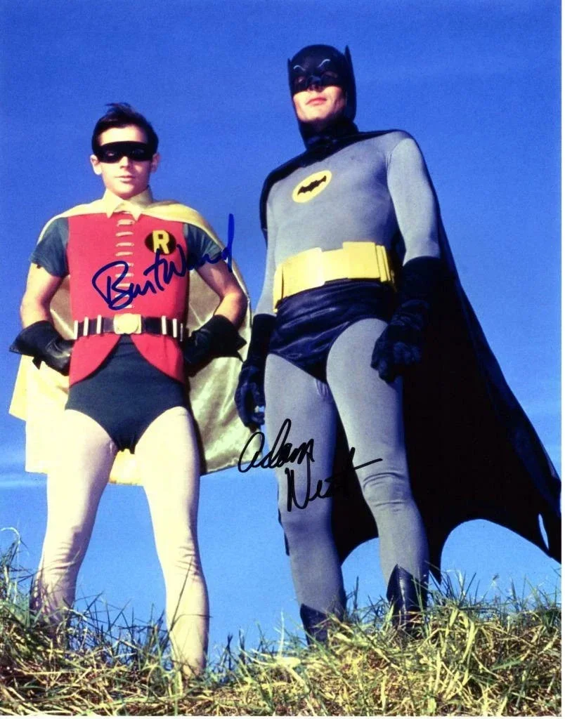 BATMAN CAST — 1966 BATMAN TV SHOW CAST SIGNED 8X11 PHOTO ADAM WEST BURT WARD AUTOGRAPH REPRINT