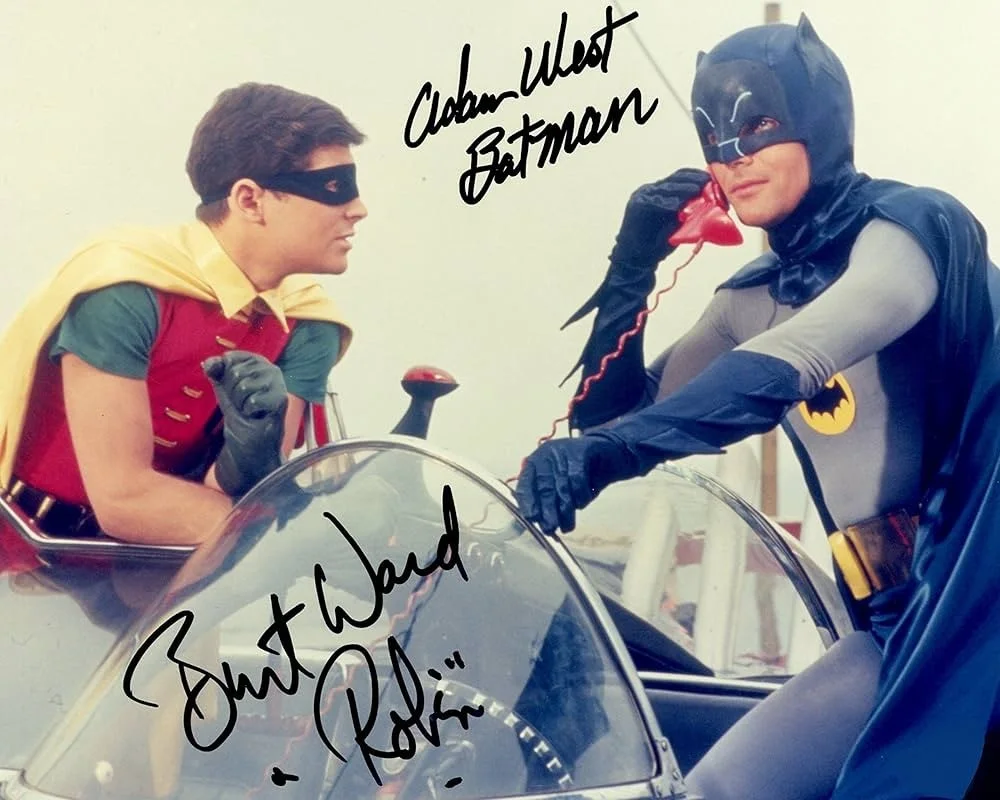BATMAN CAST — 1966 BATMAN TV SHOW CAST SIGNED 8X11 PHOTO ADAM WEST BURT WARD AUTOGRAPH REPRINT