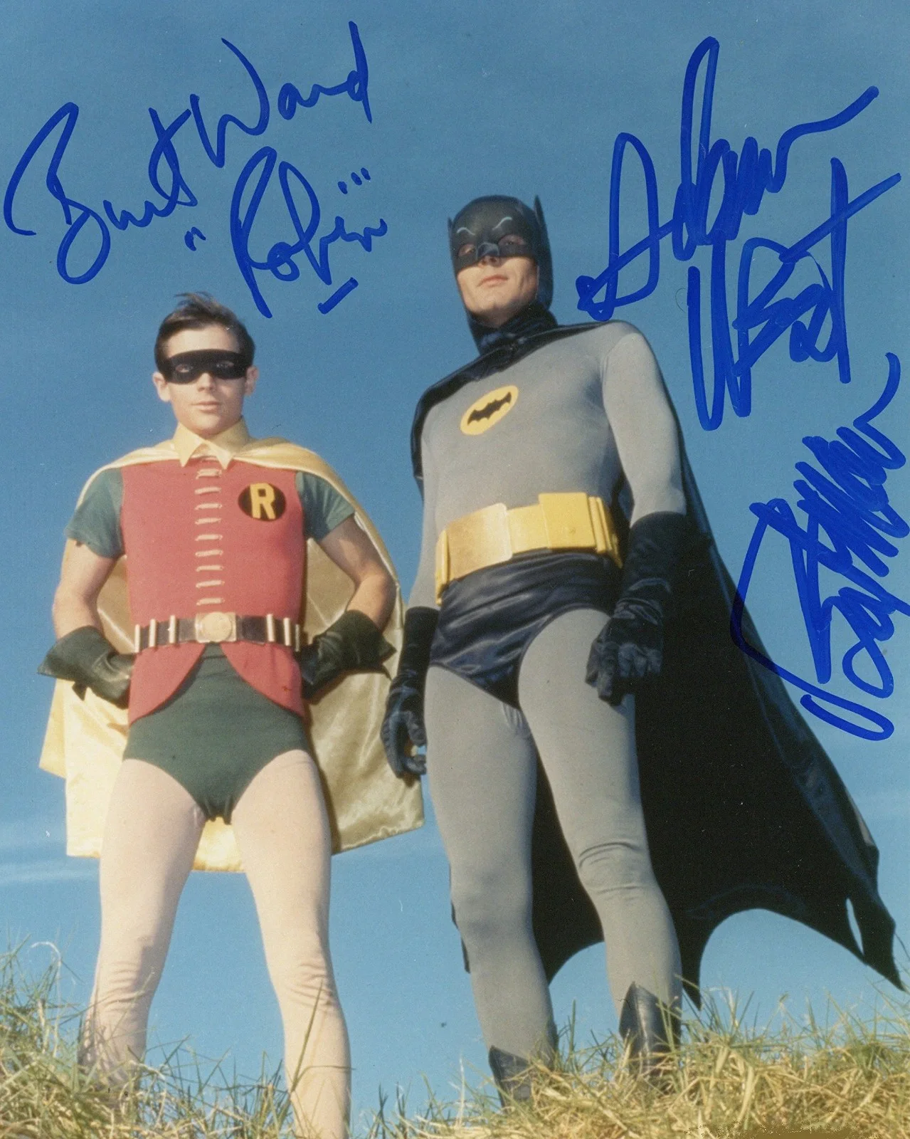BATMAN CAST — 1966 BATMAN TV SHOW CAST SIGNED 8X11 PHOTO ADAM WEST BURT WARD AUTOGRAPH REPRINT