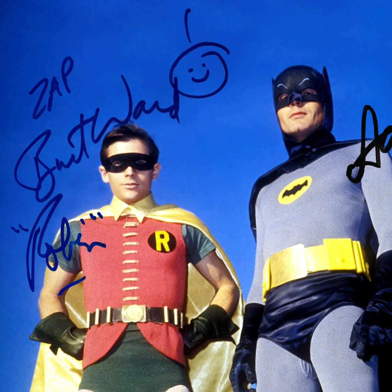 BATMAN CAST — 1966 BATMAN TV SHOW CAST SIGNED 8X11 PHOTO ADAM WEST BURT WARD AUTOGRAPH REPRINT