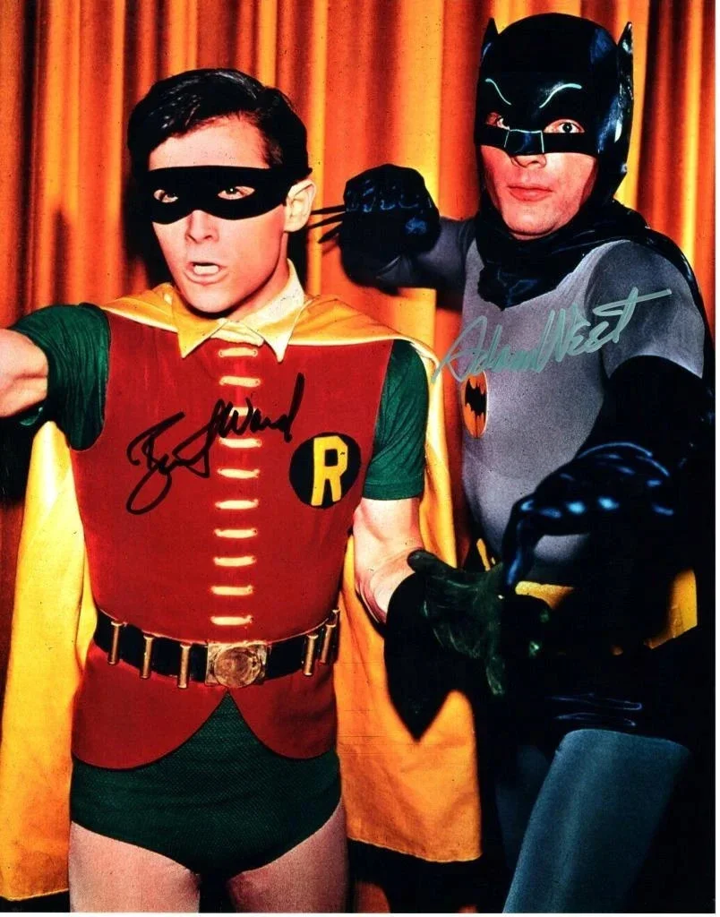 BATMAN CAST — 1966 BATMAN TV SHOW CAST SIGNED 8X11 PHOTO ADAM WEST BURT WARD AUTOGRAPH REPRINT