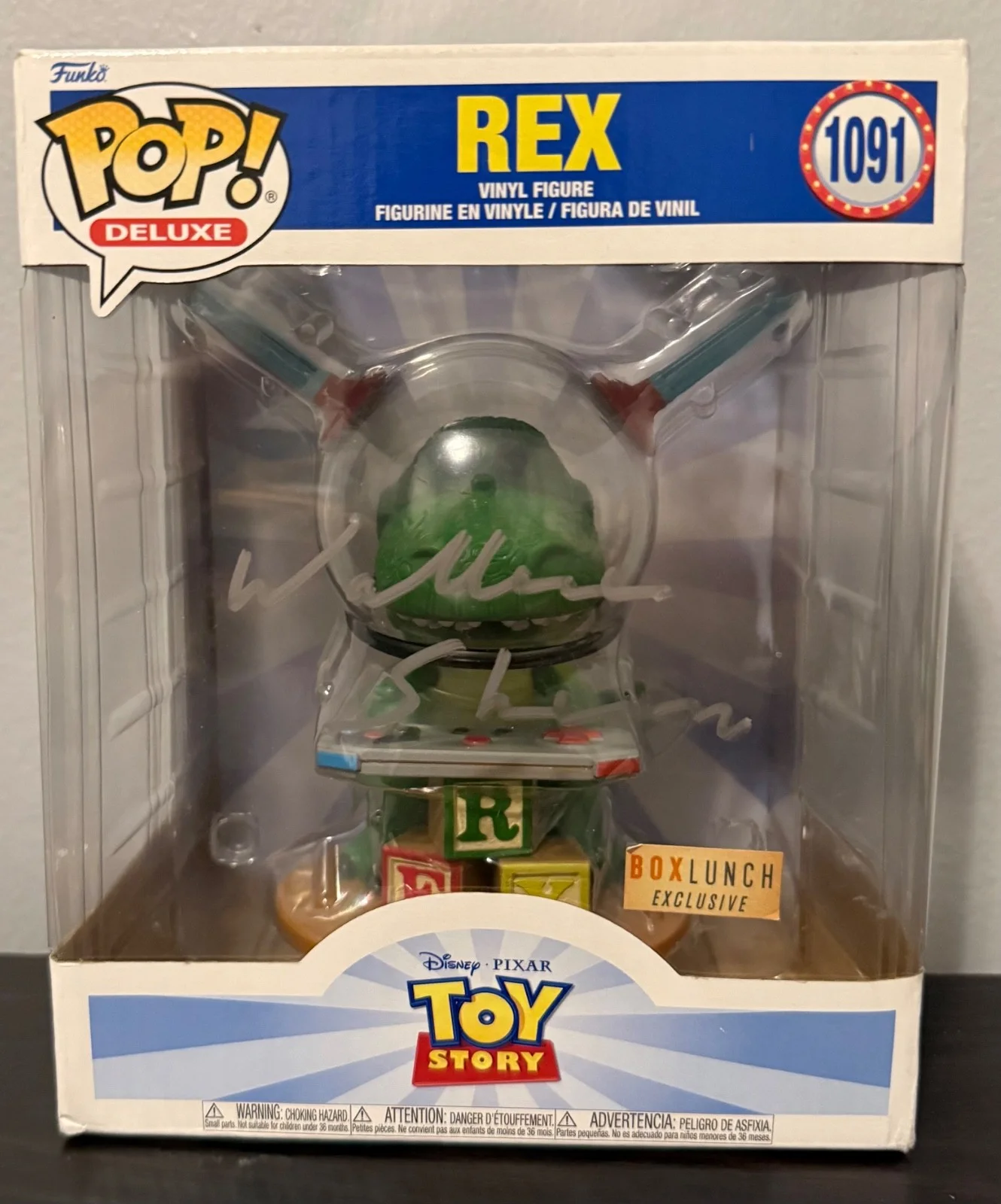 Wallace Shawn — Wallace Shawn signed Rex Toy Story Funko Pop, изображение 2