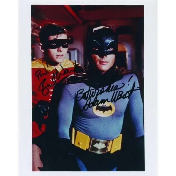 BATMAN CAST — 1966 BATMAN TV SHOW CAST SIGNED 8X11 PHOTO ADAM WEST BURT WARD AUTOGRAPH REPRINT