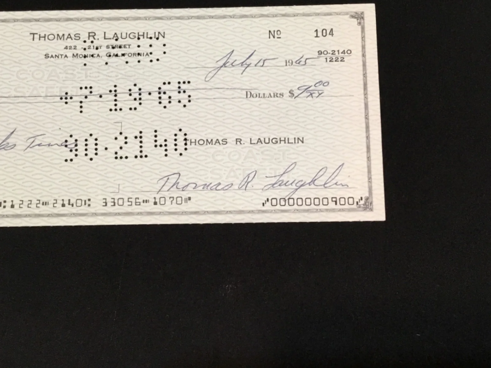 Billy Jack Actor Tom Laughlin 1965 Signed Document, image 2
