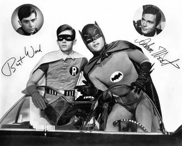 BATMAN CAST — 1966 BATMAN TV SHOW CAST SIGNED 8X11 PHOTO ADAM WEST BURT WARD AUTOGRAPH REPRINT