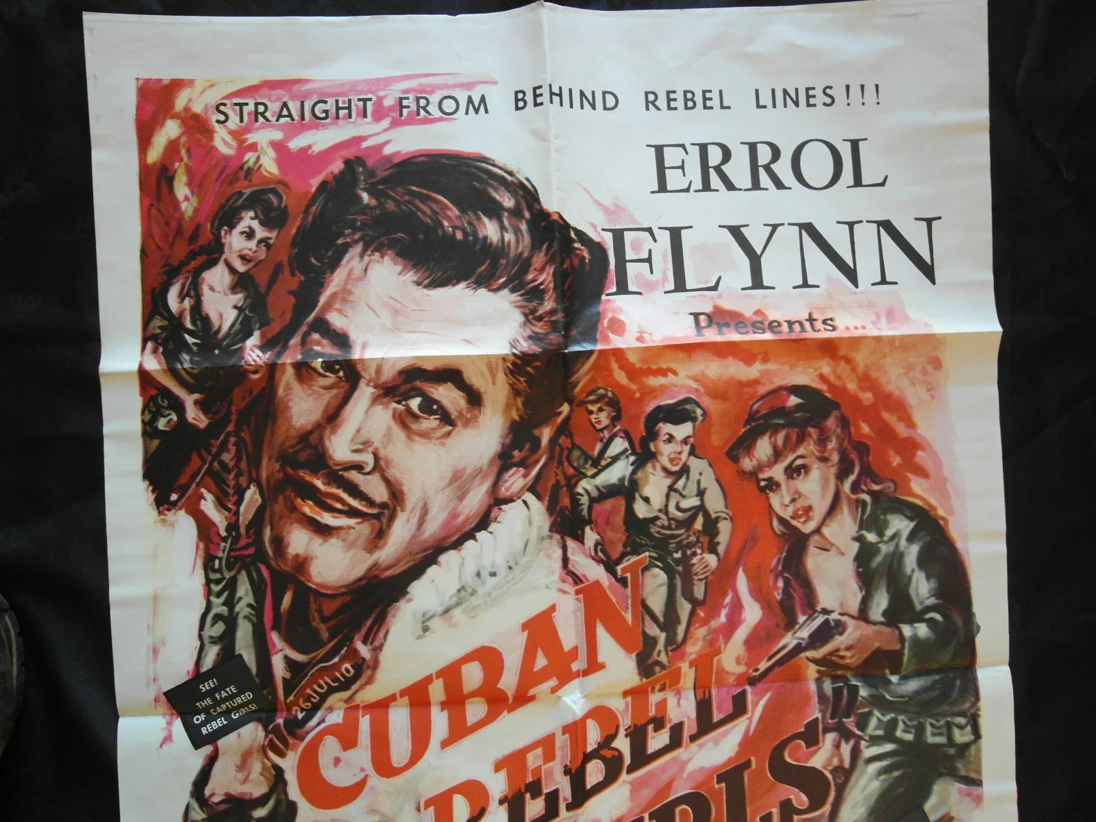 RARE ORIGINAL FILM POSTER 1959 CUBAN REBEL GIRLS ERROL FLYNN, изображение 2