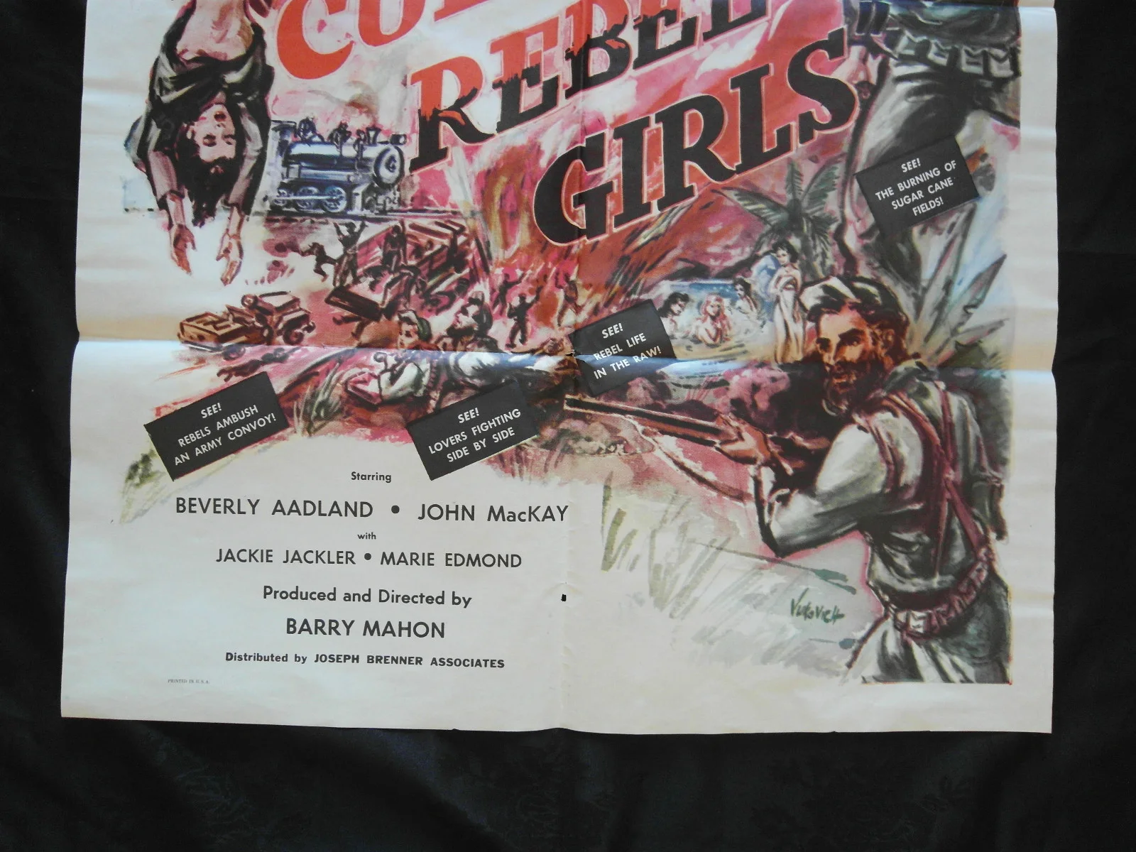 RARE ORIGINAL FILM POSTER 1959 CUBAN REBEL GIRLS ERROL FLYNN, изображение 4