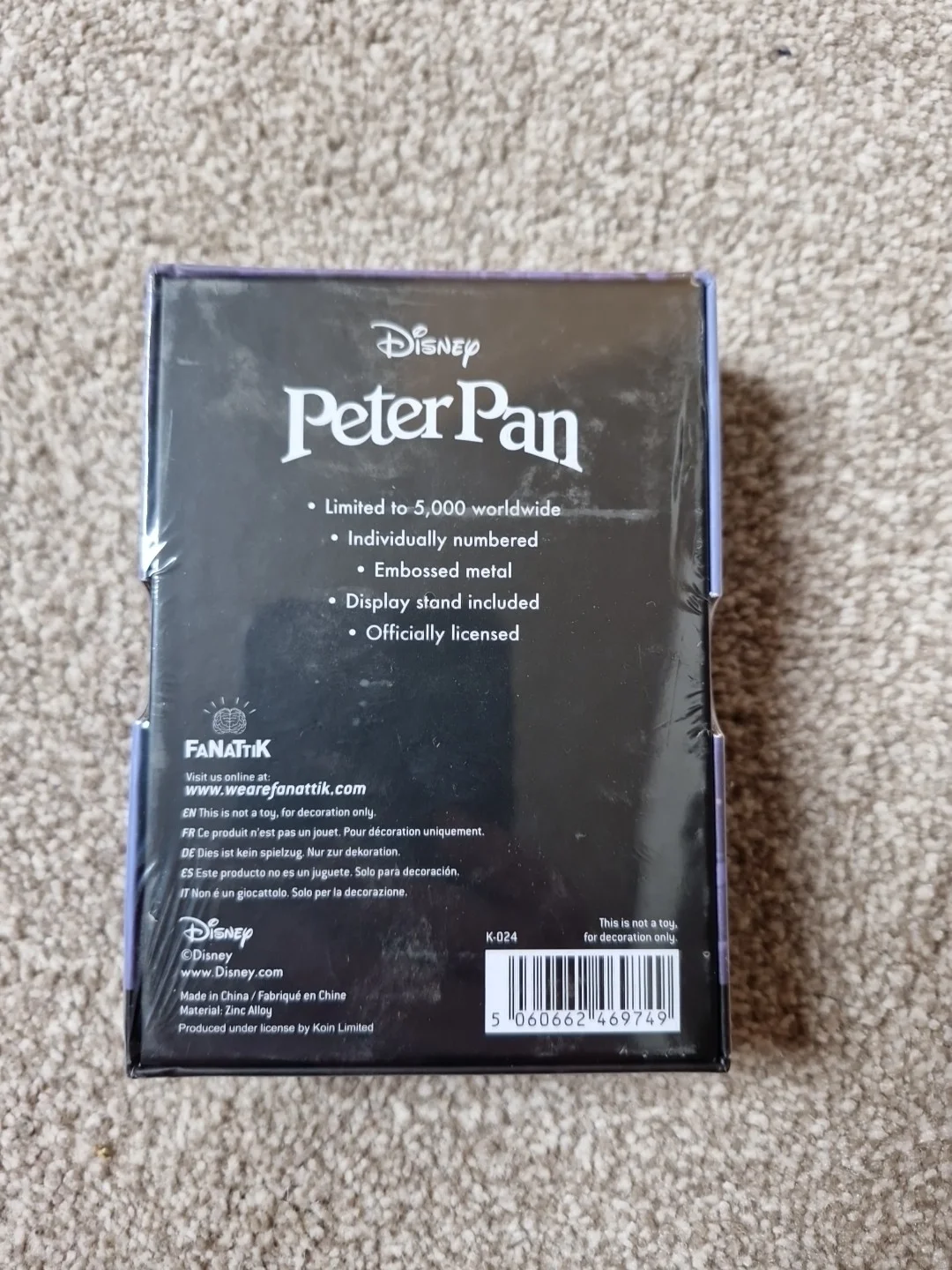 limited edtion disney peter pan official ingot limited edition, изображение 2