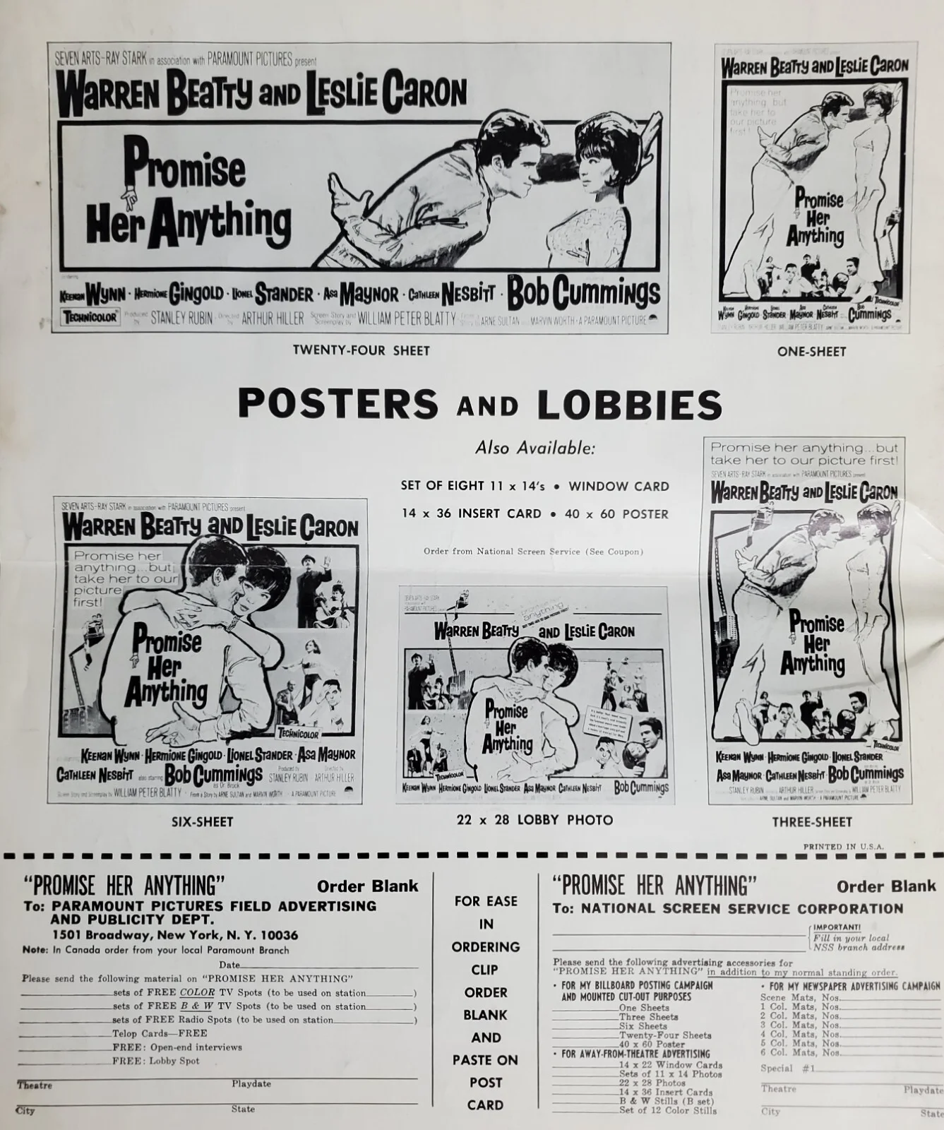 PROMISE HER ANYTHING - VINTAGE 1965 US PRESSBOOK & HERALD & AD SUPPLEMENT BEATTY, изображение 2