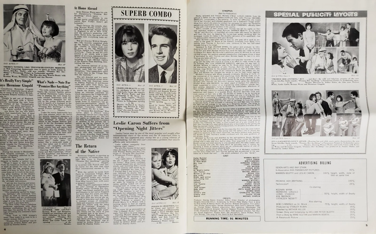 PROMISE HER ANYTHING - VINTAGE 1965 US PRESSBOOK & HERALD & AD SUPPLEMENT BEATTY, изображение 3