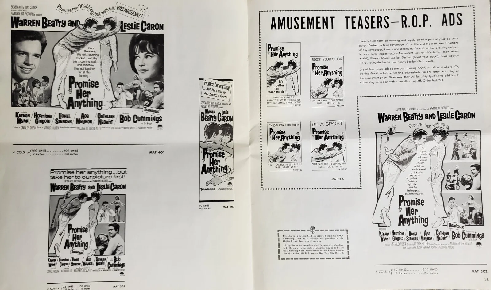 PROMISE HER ANYTHING - VINTAGE 1965 US PRESSBOOK & HERALD & AD SUPPLEMENT BEATTY, изображение 4