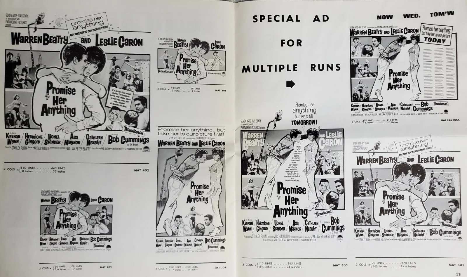 PROMISE HER ANYTHING - VINTAGE 1965 US PRESSBOOK & HERALD & AD SUPPLEMENT BEATTY, изображение 5