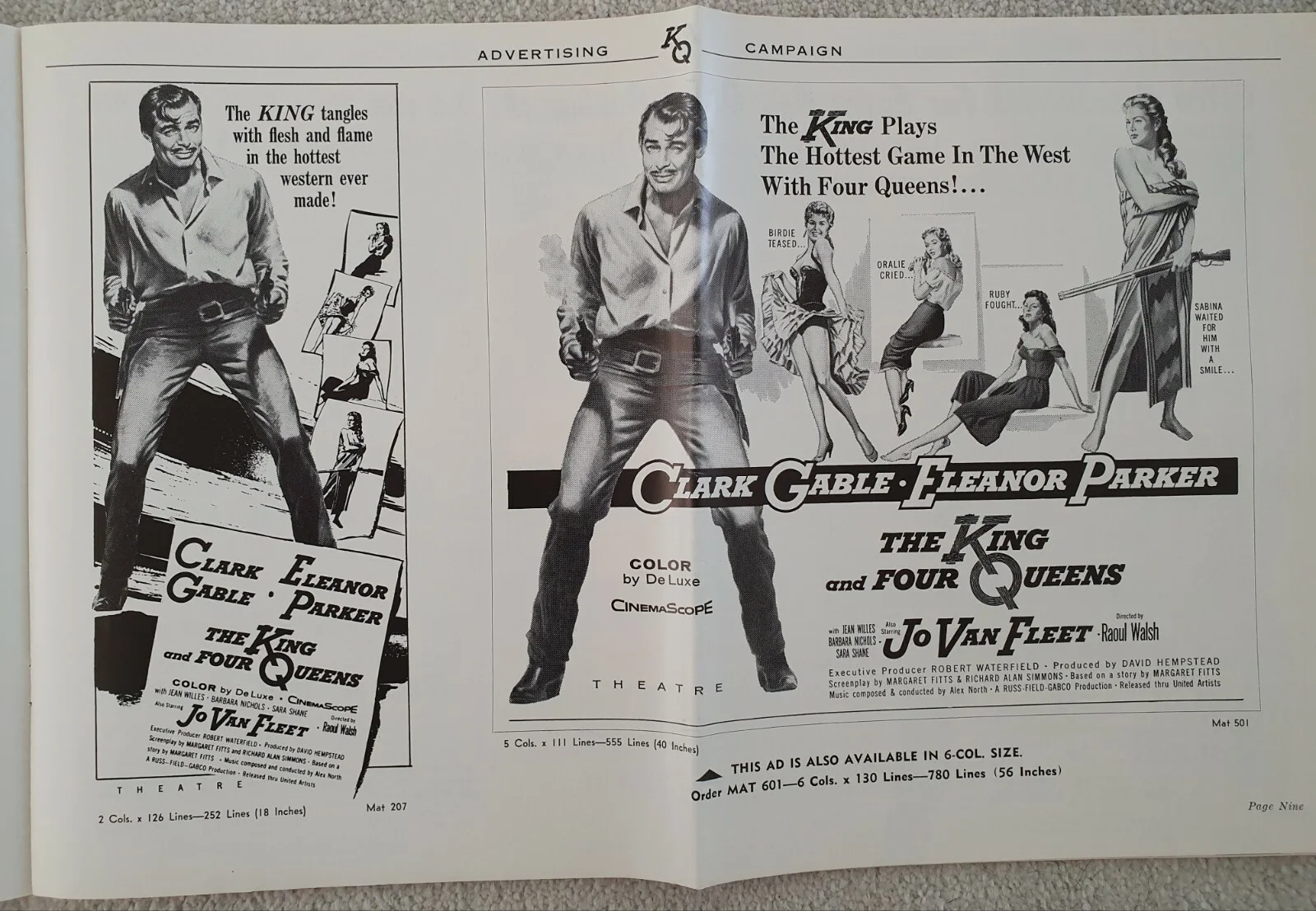 KING AND FOUR QUEENS VINTAGE 1956 AMERICAN PRESSBOOK CLARK GABLE, ELEANOR PARKER, image 5
