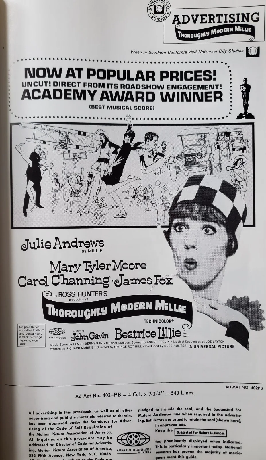 THOROUGHLY MODERN MILLIE - RARE VINTAGE 1967 US PRESSBOOK - JULIE ANDREWS, изображение 5