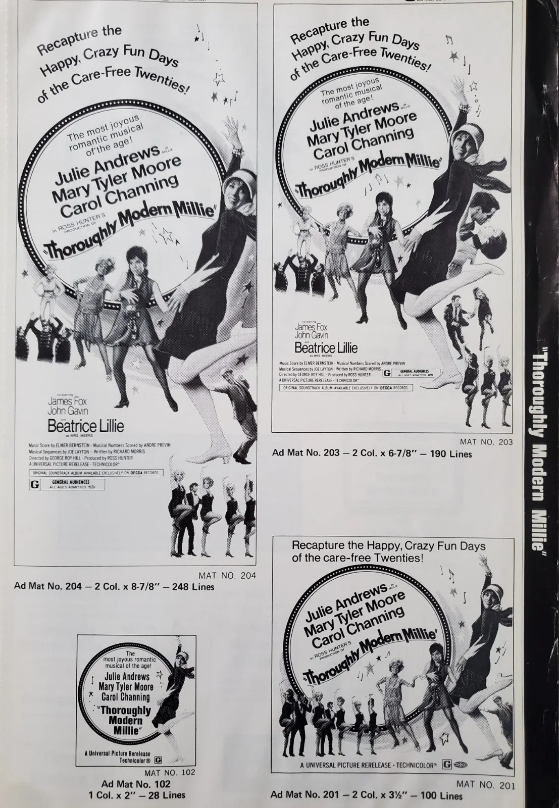 THOROUGHLY MODERN MILLIE - RARE VINTAGE 1972 US PRESSBOOK - JULIE ANDREWS, image 2