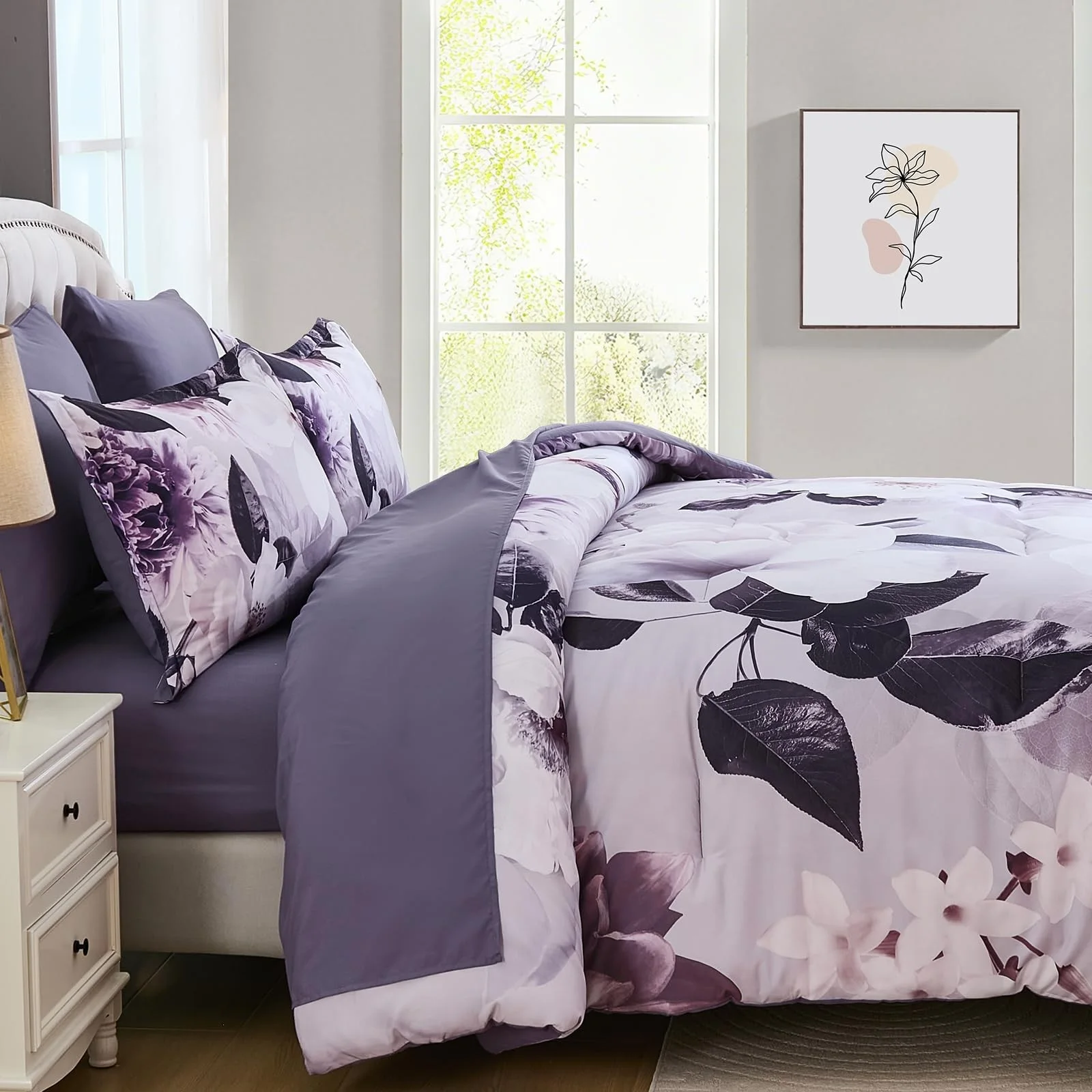Mybedsoul King Size Comforter Set 7 Pieces, Bed in a Bag Soft Microfiber Bedd..., image 3