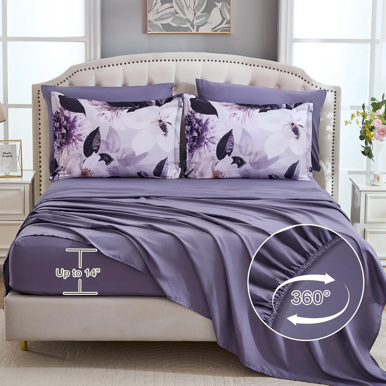 Mybedsoul King Size Comforter Set 7 Pieces, Bed in a Bag Soft Microfiber Bedd..., image 5