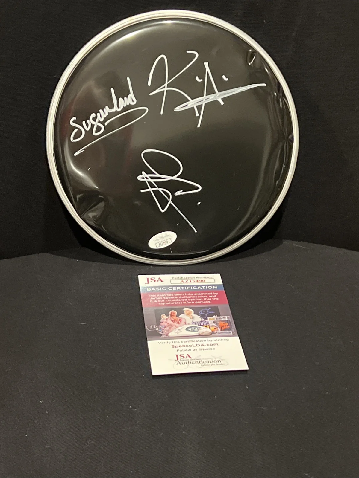 Sugarland Signed Autographed Country Drumhead Unique Piece JSA Authentication, image 5