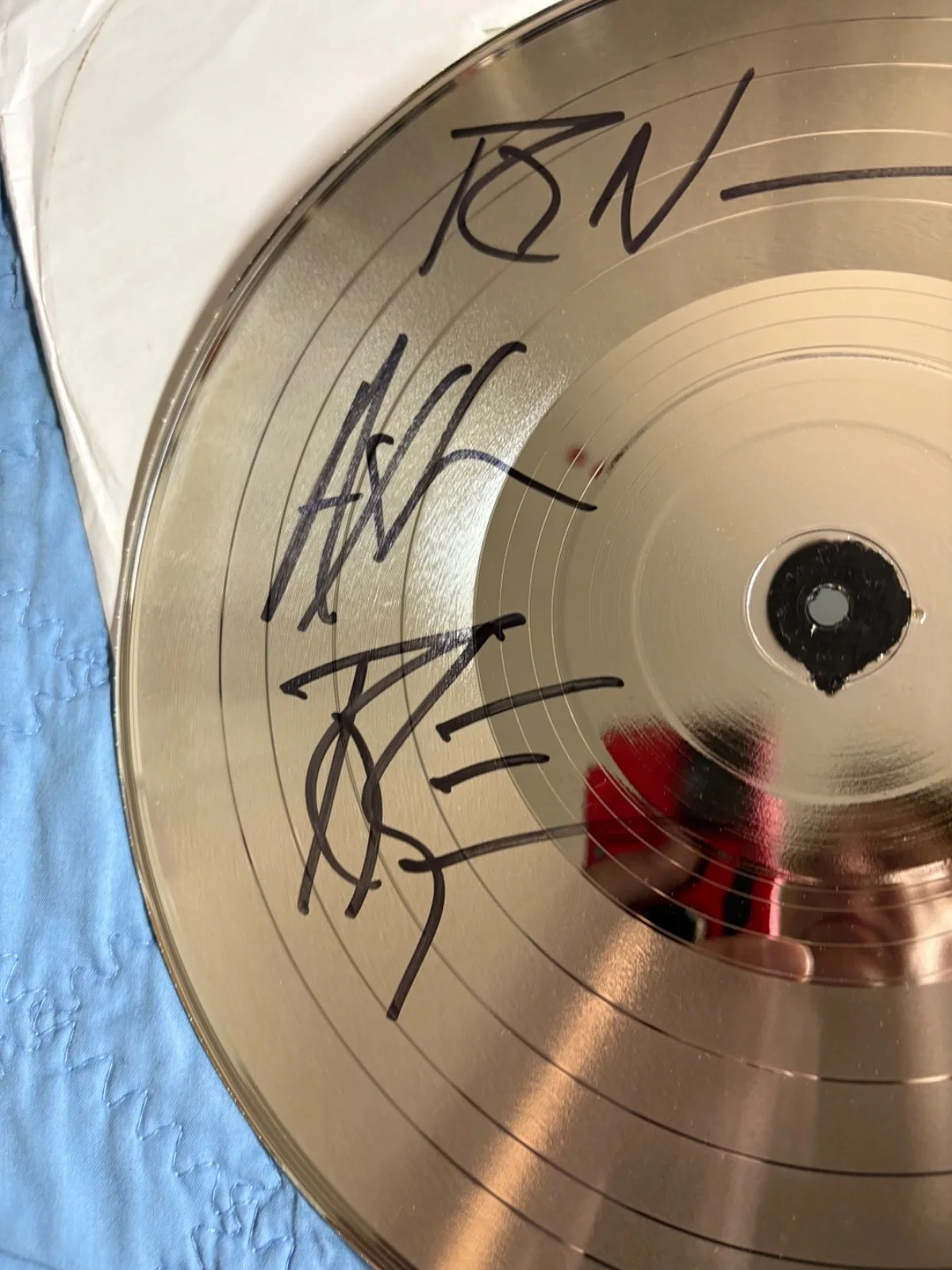 Axl Rose Guns N Roses Autographed Test Platinum Record see pics, image 4