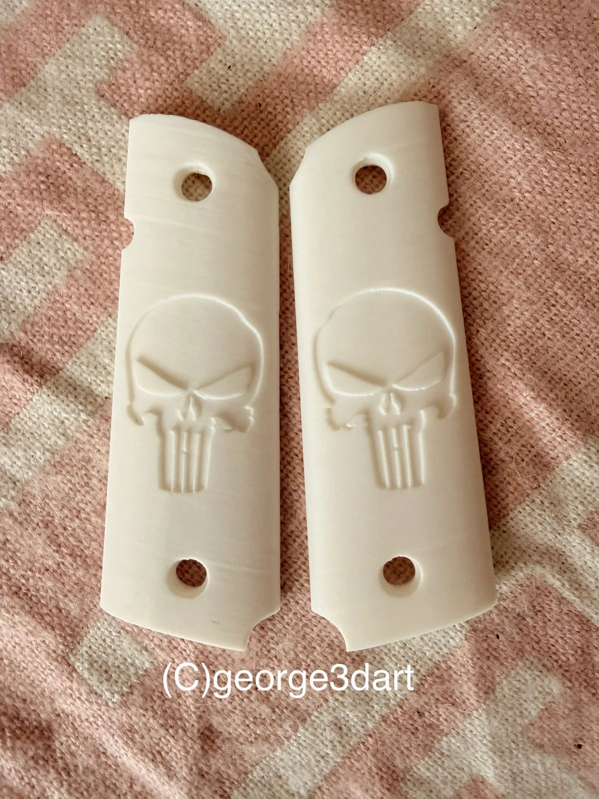 Punisher Grips for 1911 cosplay 3d printed prop, image 2