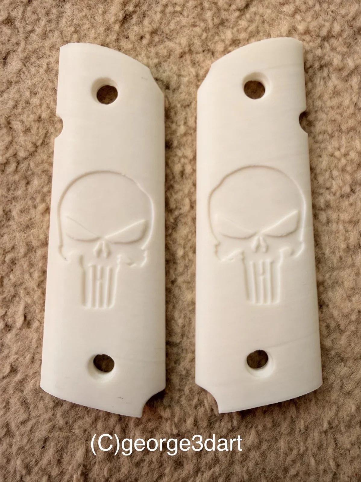 Punisher Grips for 1911 cosplay 3d printed prop, image 3