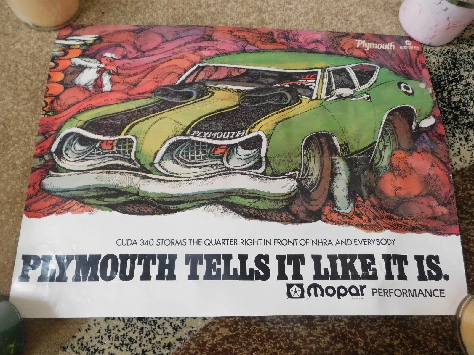 1969 Plymouth Cuda 340 Poster ORIGINAL MOPAR, image 2